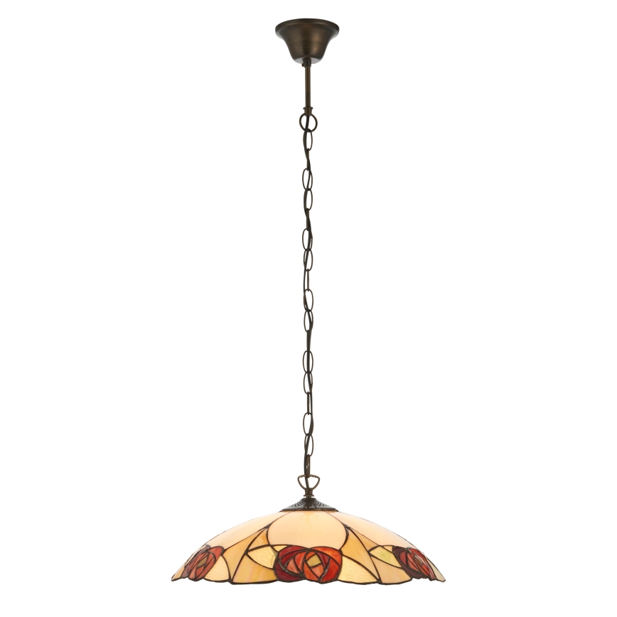 Endon 112197 - Lysekrone i Tiffany-stil med kæde INGRAM 1xE27/60W/230V Ø 45 cm