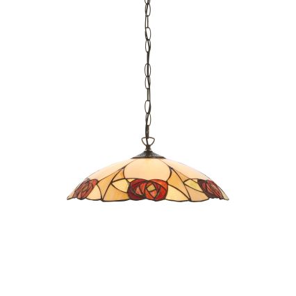 Endon 112197 - Lysekrone i Tiffany-stil med kæde INGRAM 1xE27/60W/230V Ø 45 cm