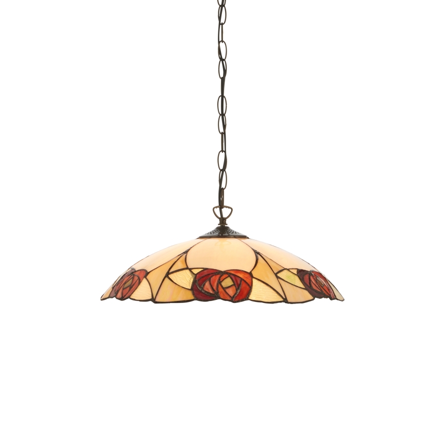 Endon 112197 - Lysekrone i Tiffany-stil med kæde INGRAM 1xE27/60W/230V Ø 45 cm