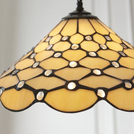 Endon 112226 - Lysekrone med kæde Tiffany PEARL 1xE27/10W/230V Ø45 cm