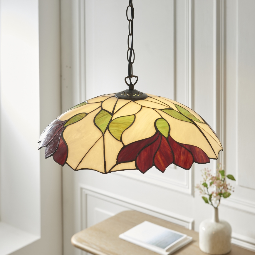 Endon 112246 - Lysekrone på kæde Tiffany BOTANICA 1xE27/60W/230V Ø 45 cm