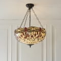Endon 112251 - Lysekrone med kæde Tiffany DRAGONFLY 3xE27/60W/230V Ø 50 cm