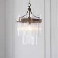 Endon 112572 - Lysekrone med kæde MARIETTA 1xE27/10W/230V messing/klart glas