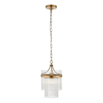 Endon 112572 - Lysekrone med kæde MARIETTA 1xE27/10W/230V messing/klart glas