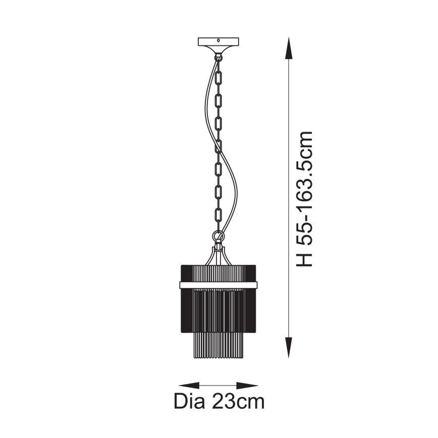 Endon 112572 - Lysekrone med kæde MARIETTA 1xE27/10W/230V messing/klart glas