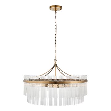 Endon 112574 - Lysekrone med kæde MARIETTA GRAND 7xE14/7W/230V messing/klart glas