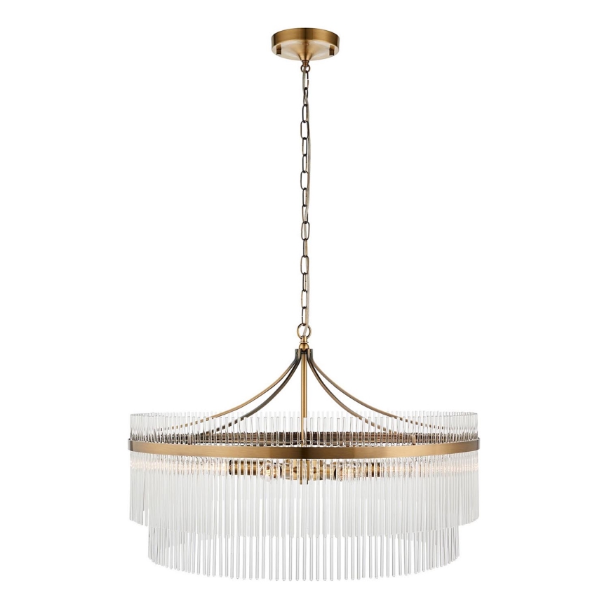 Endon 112574 - Lysekrone med kæde MARIETTA GRAND 7xE14/7W/230V messing/klart glas