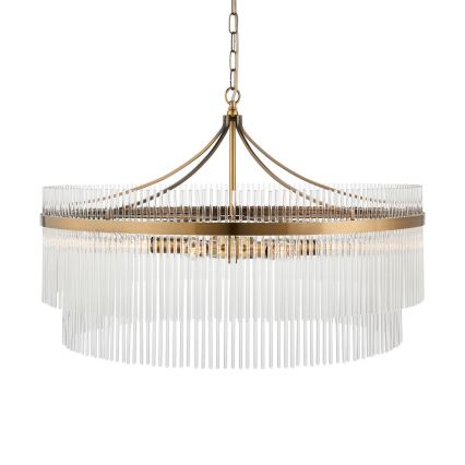 Endon 112574 - Lysekrone med kæde MARIETTA GRAND 7xE14/7W/230V messing/klart glas