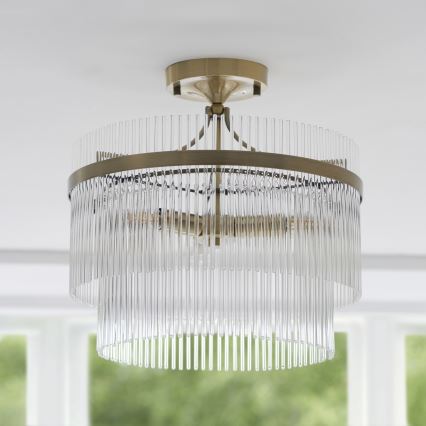 Endon 112575 - Loftlampe MARIETTA 3xE14/7W/230V messing/transparent