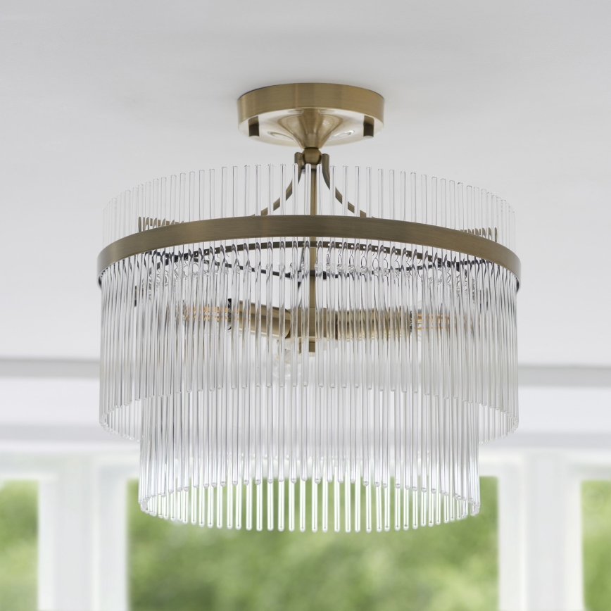 Endon 112575 - Loftlampe MARIETTA 3xE14/7W/230V messing/transparent