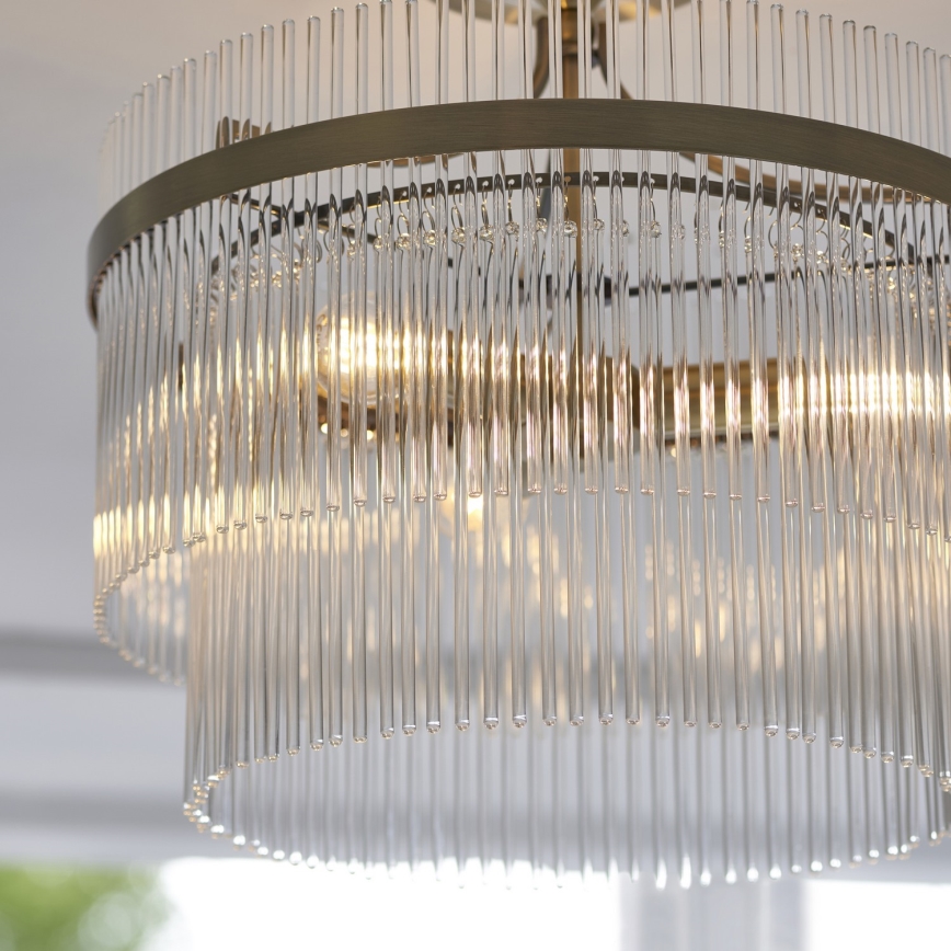 Endon 112575 - Loftlampe MARIETTA 3xE14/7W/230V messing/transparent