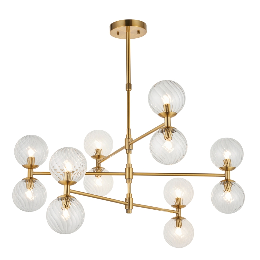 Endon 114041 - Lysekrone på stang 12xG9/3,2W/230V guld