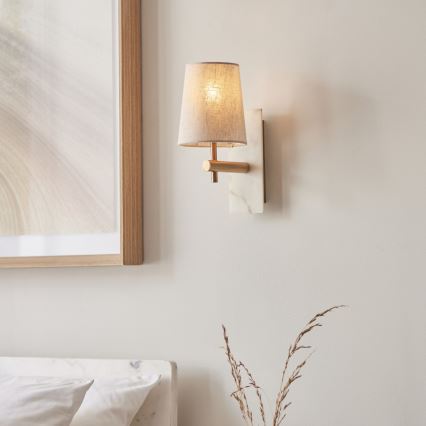 Endon 114200 - Væglampe 1xE14/7W/230V beige/guld