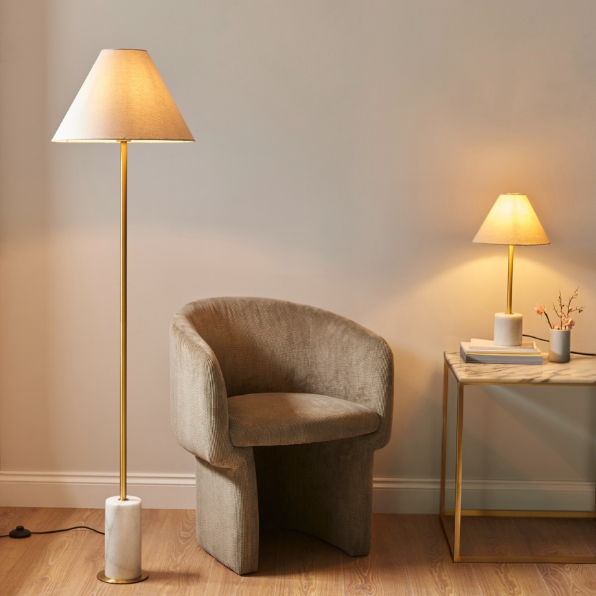 Endon 114209 - Gulvlampe 1xE27/10W/230V beige/guld