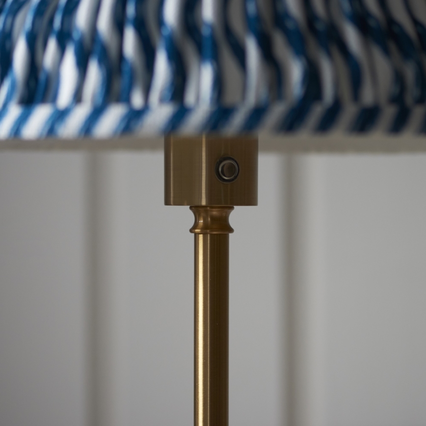 Endon 114778 - LED gulvlampe dæmpbar og genopladelig BURLEY LED/1,5W/5V 3600 mAh messing/blå