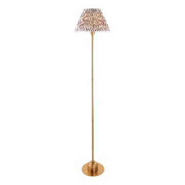 Endon 114785 - LED gulvlampe dæmpbar og genopladelig BURLEY LED/1,5W/5V messing/grå