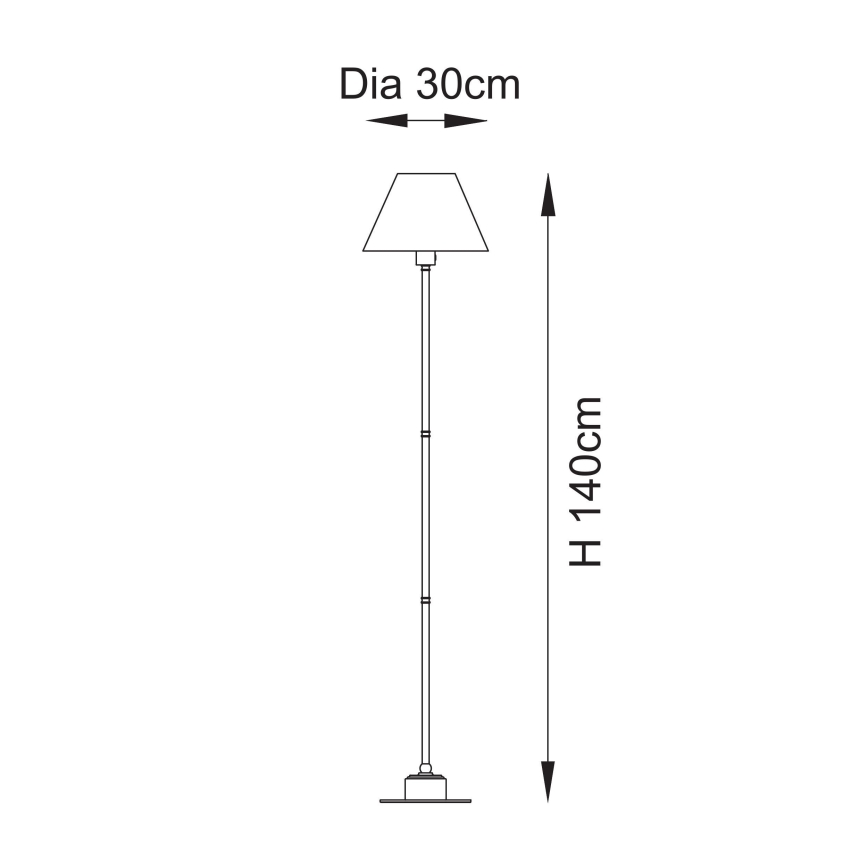 Endon 114785 - LED gulvlampe dæmpbar og genopladelig BURLEY LED/1,5W/5V messing/grå