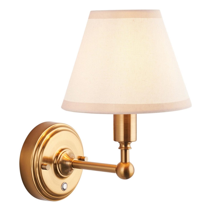 Endon 114830 - LED væglampe dæmpbar og genopladelig BURLEY LED/1,5W/5V 3600 mAh messing/cremefarvet