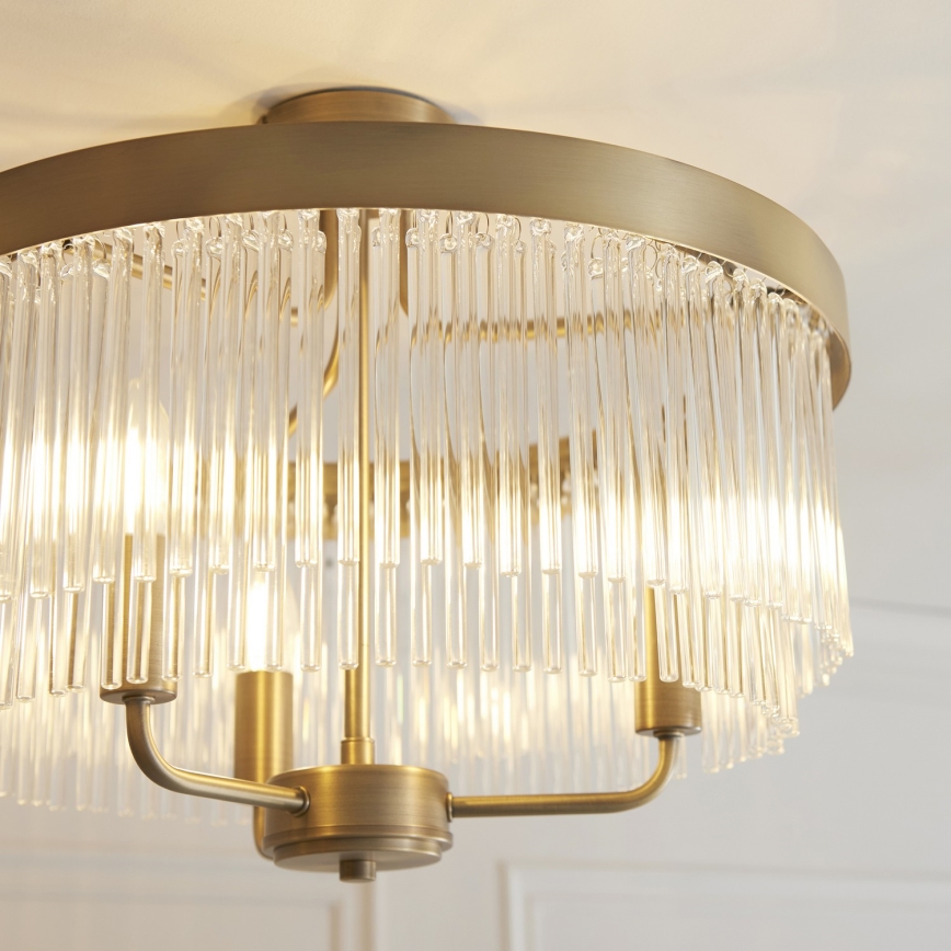 Endon 119109 - Overflademonteret lysekrone CLERMONT 3xE14/6W/230V messing