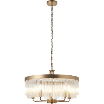 Endon 119110 - Kædeophængt lysekrone CLERMONT 5xE14/6W/230V messing