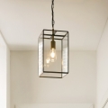Endon 119141 - Kædeophængt lysekrone HAMMOND 1xE27/10W/230V 21,5x21,5 cm messing