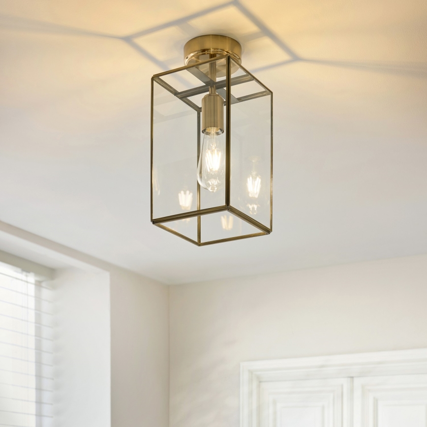 Endon 119143 - Overflademonteret lysekrone HAMMOND 1xE27/10W/230V i messing