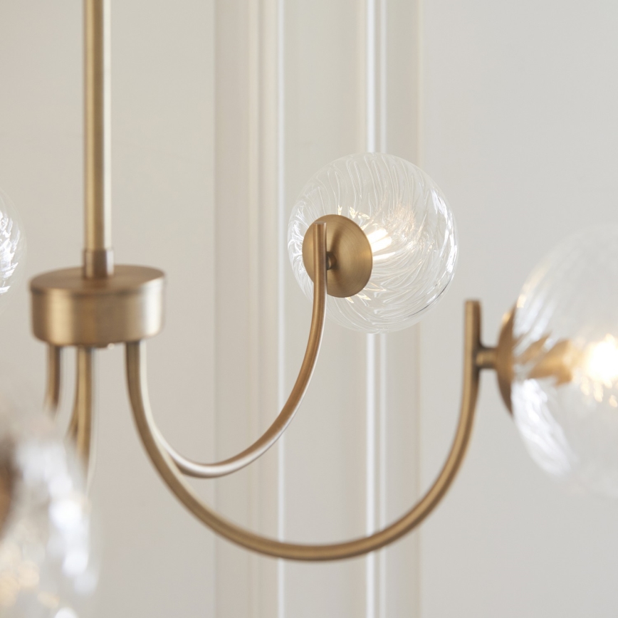 Endon 119210 - Lysekrone på stang HAGUE 5xG9/5W/230V messing