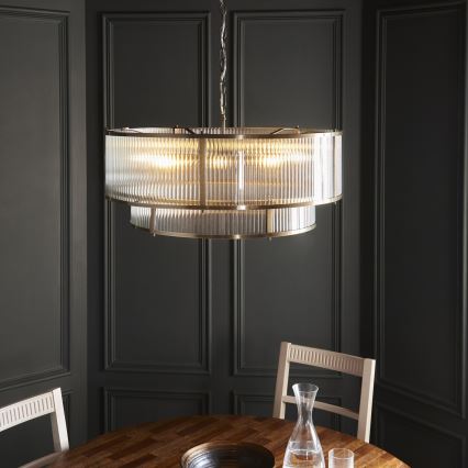 Endon 119456 - Kædeophængt lysekrone RIDGETON 8xE14/7W/230V messing