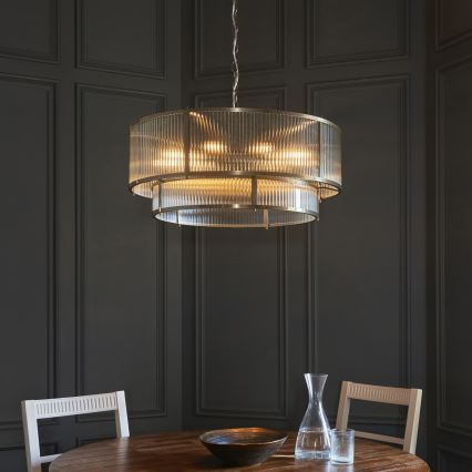 Endon 119456 - Kædeophængt lysekrone RIDGETON 8xE14/7W/230V messing