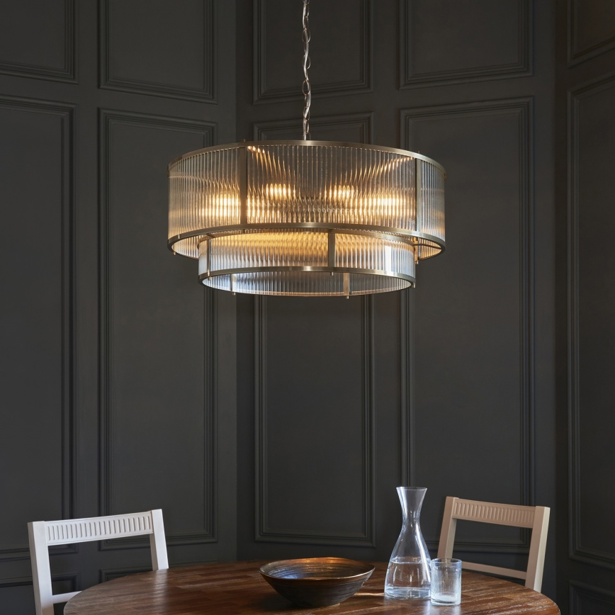 Endon 119456 - Kædeophængt lysekrone RIDGETON 8xE14/7W/230V messing