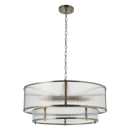 Endon 119456 - Kædeophængt lysekrone RIDGETON 8xE14/7W/230V messing