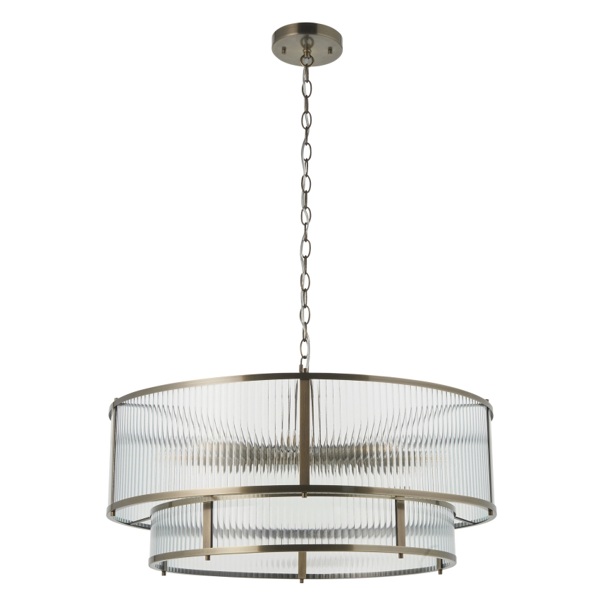Endon 119456 - Kædeophængt lysekrone RIDGETON 8xE14/7W/230V messing