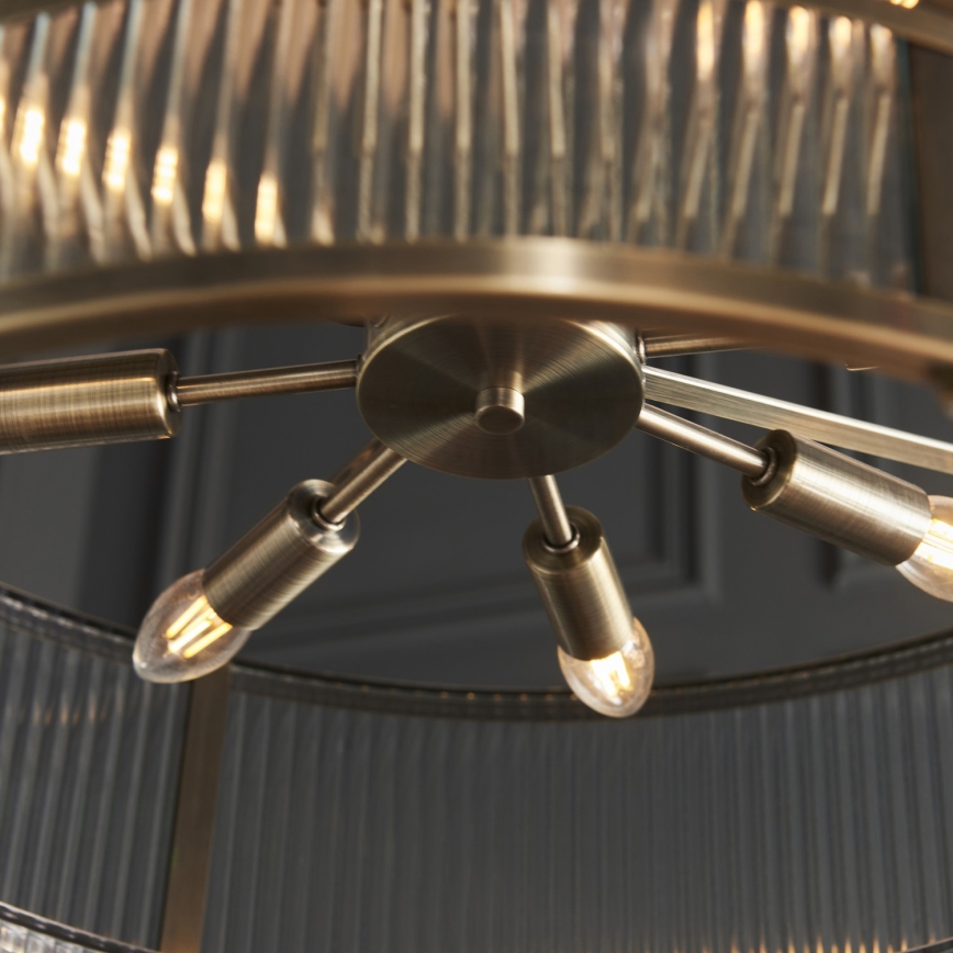 Endon 119456 - Kædeophængt lysekrone RIDGETON 8xE14/7W/230V messing
