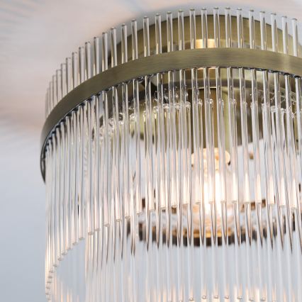 Endon 119492 - Loftmonteret lysekrone MARIETTA 1xE27/10W/230V messing/klar