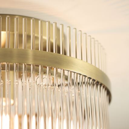 Endon 119492 - Loftmonteret lysekrone MARIETTA 1xE27/10W/230V messing/klar