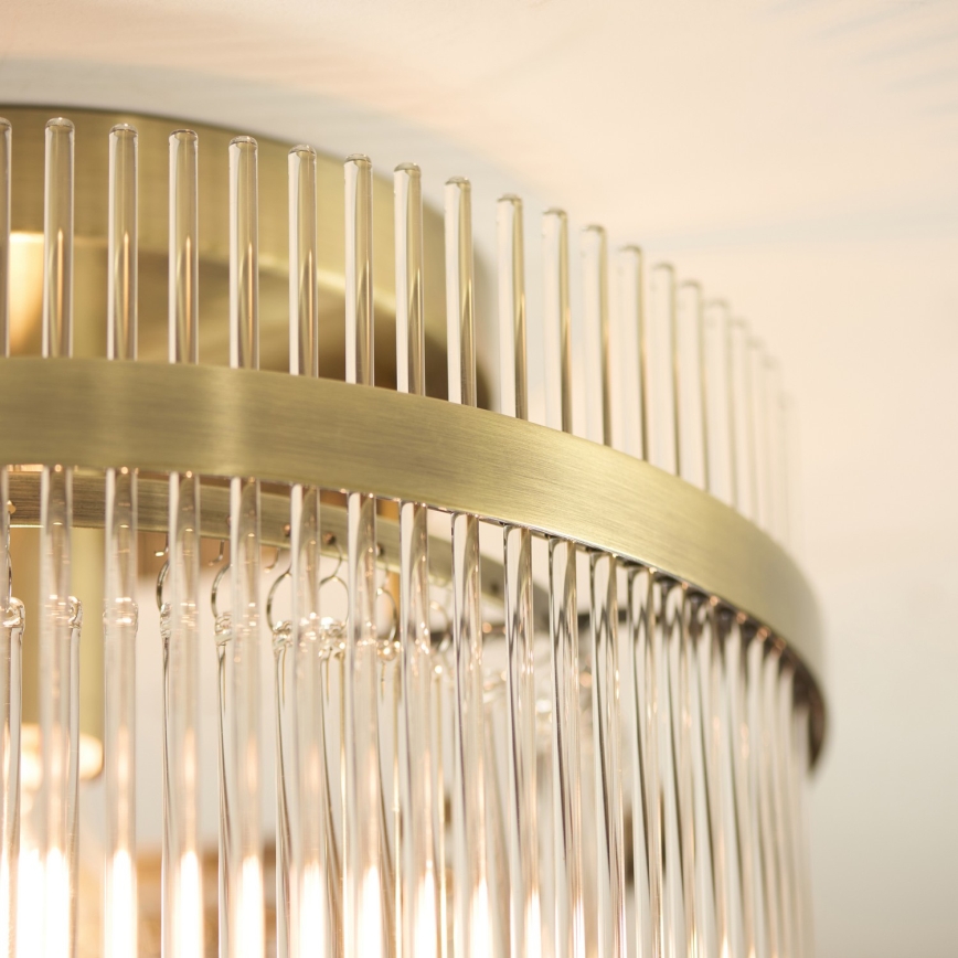 Endon 119492 - Loftmonteret lysekrone MARIETTA 1xE27/10W/230V messing/klar