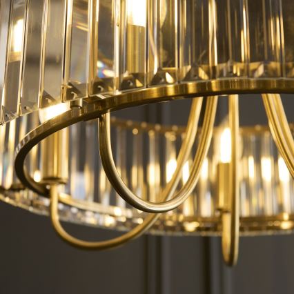 Endon 119610 - Kædeophængt lysekrone VISCONTI 5xE14/6W/230V messing