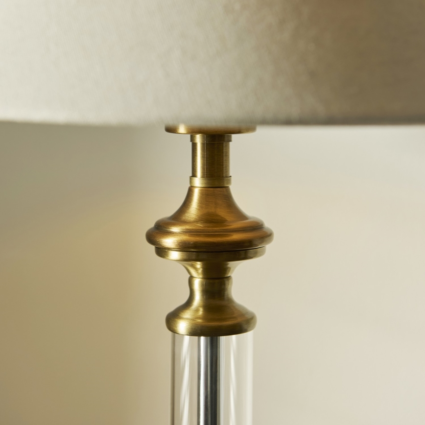 Endon 119972 - Bordlampe AVEBURY 1xE27/10W/230V messing/grå