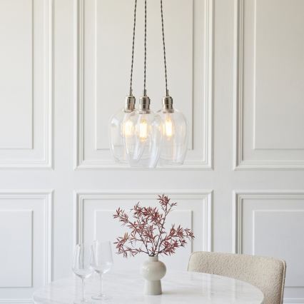 Endon 120644 - Pendellampe med wireophæng 3xE27/10W/230V blank krom