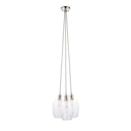 Endon 120644 - Pendellampe med wireophæng 3xE27/10W/230V blank krom