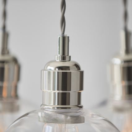 Endon 120644 - Pendellampe med wireophæng 3xE27/10W/230V blank krom