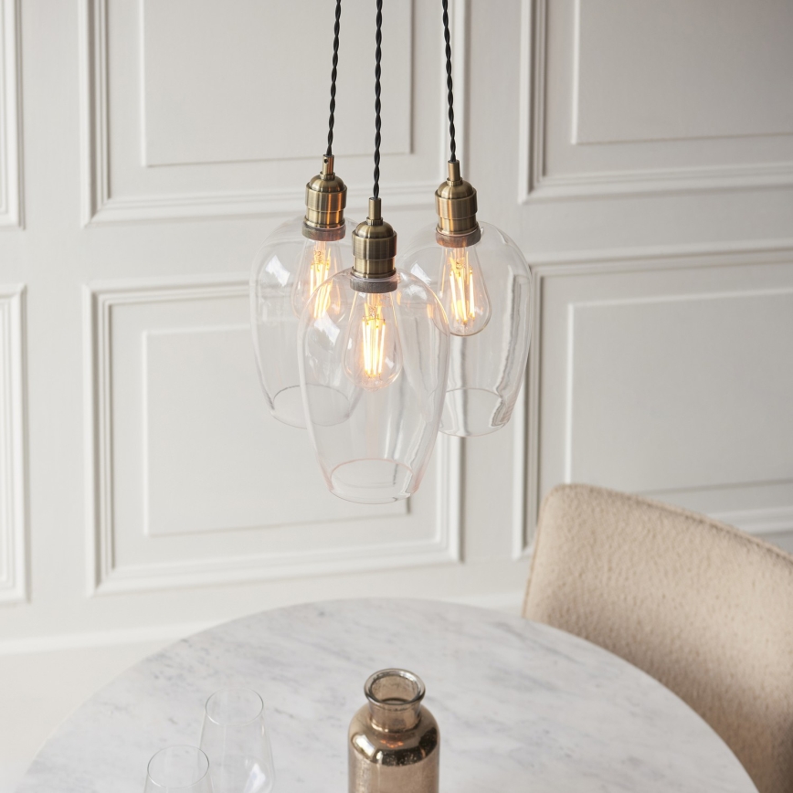 Endon 120648 - Loftpendel i wire 3xE27/10W/230V messing