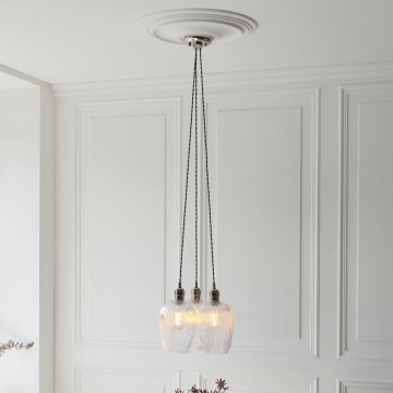 Endon 120652 - Loftpendel på wire 3xE27/10W/230V blank krom