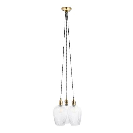 Endon 120656 - Kabelpendel i messing, 3xE27/10W/230V