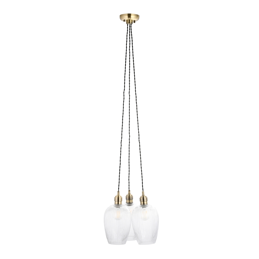 Endon 120656 - Kabelpendel i messing, 3xE27/10W/230V