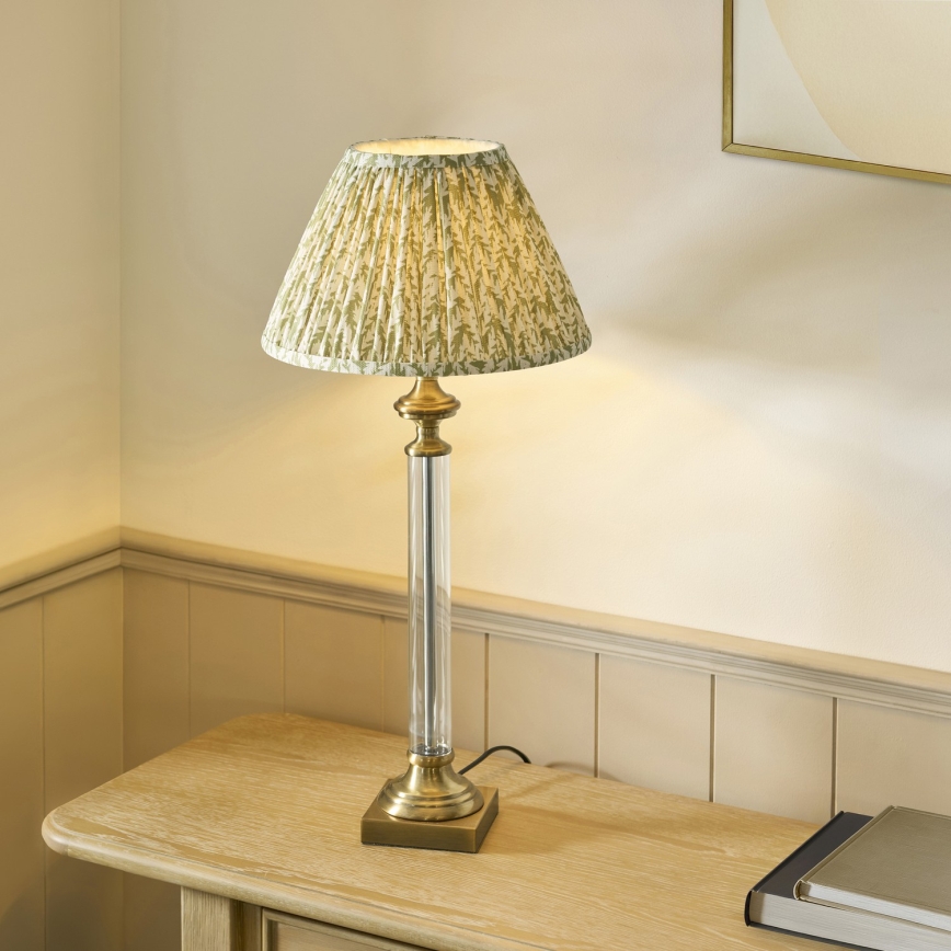 Endon 122515 - Bordlampe AVEBURY 1xE27/10W/230V messing/grøn
