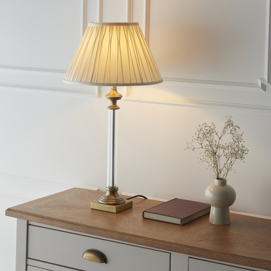 Endon 122515 - Bordlampe AVEBURY 1xE27/10W/230V messing/grøn