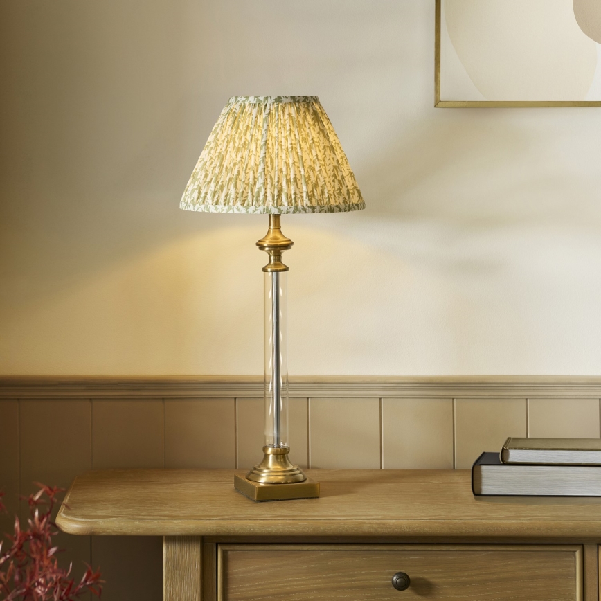 Endon 122515 - Bordlampe AVEBURY 1xE27/10W/230V messing/grøn