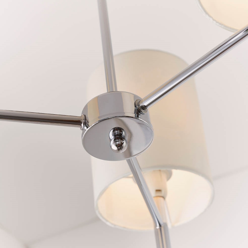 Endon 56642 - Pendellampe BRIO 3xE14/40W/230V skinnende krom/hvid