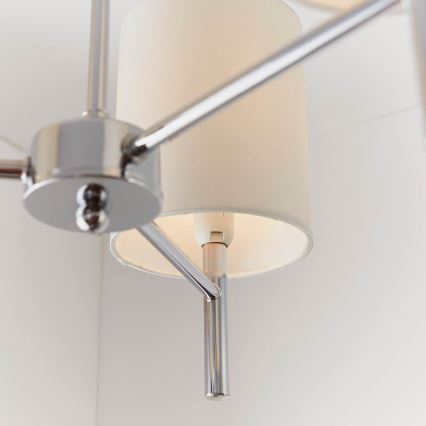 Endon 56642 - Pendellampe BRIO 3xE14/40W/230V skinnende krom/hvid